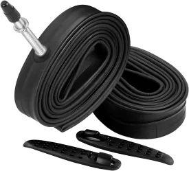 2 Pack 700 x 23-25c Road Bike Inner Tubes, 60mm Presta Valve Premium Quality Butyl Inner Tube with 2 Tire Levers