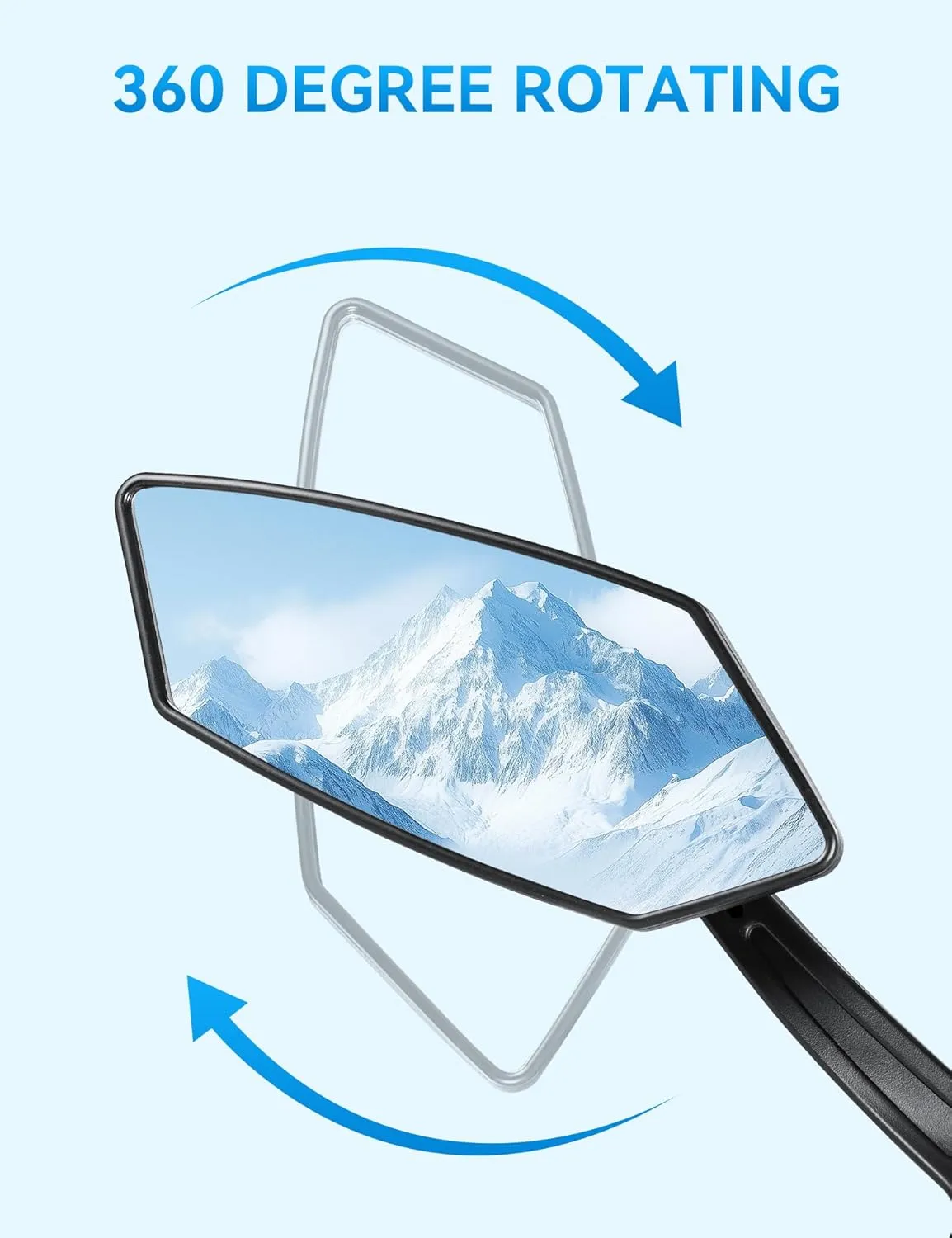 2pcs Bike Mirror Handlebar Mount 360 Adjustable, Wide Rear View Mirror Bicycle Mirrors for Handlebars with Scratch Resistant Glass, Bike Rear View Mirror for Scooter, Motorcycle, Bike Accessory