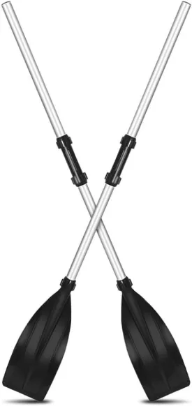 2pcs Oars for Row Boat Aluminium Alloy Boat Oars with Oar Locks Detachable Kayak Paddles Lightweight Ribbed Blade Kayak Paddles Boat Oars