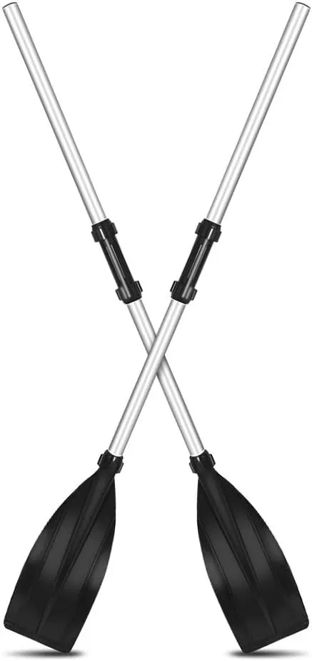 2pcs Oars for Row Boat Aluminium Alloy Boat Oars with Oar Locks Detachable Kayak Paddles Lightweight Ribbed Blade Kayak Paddles Boat Oars