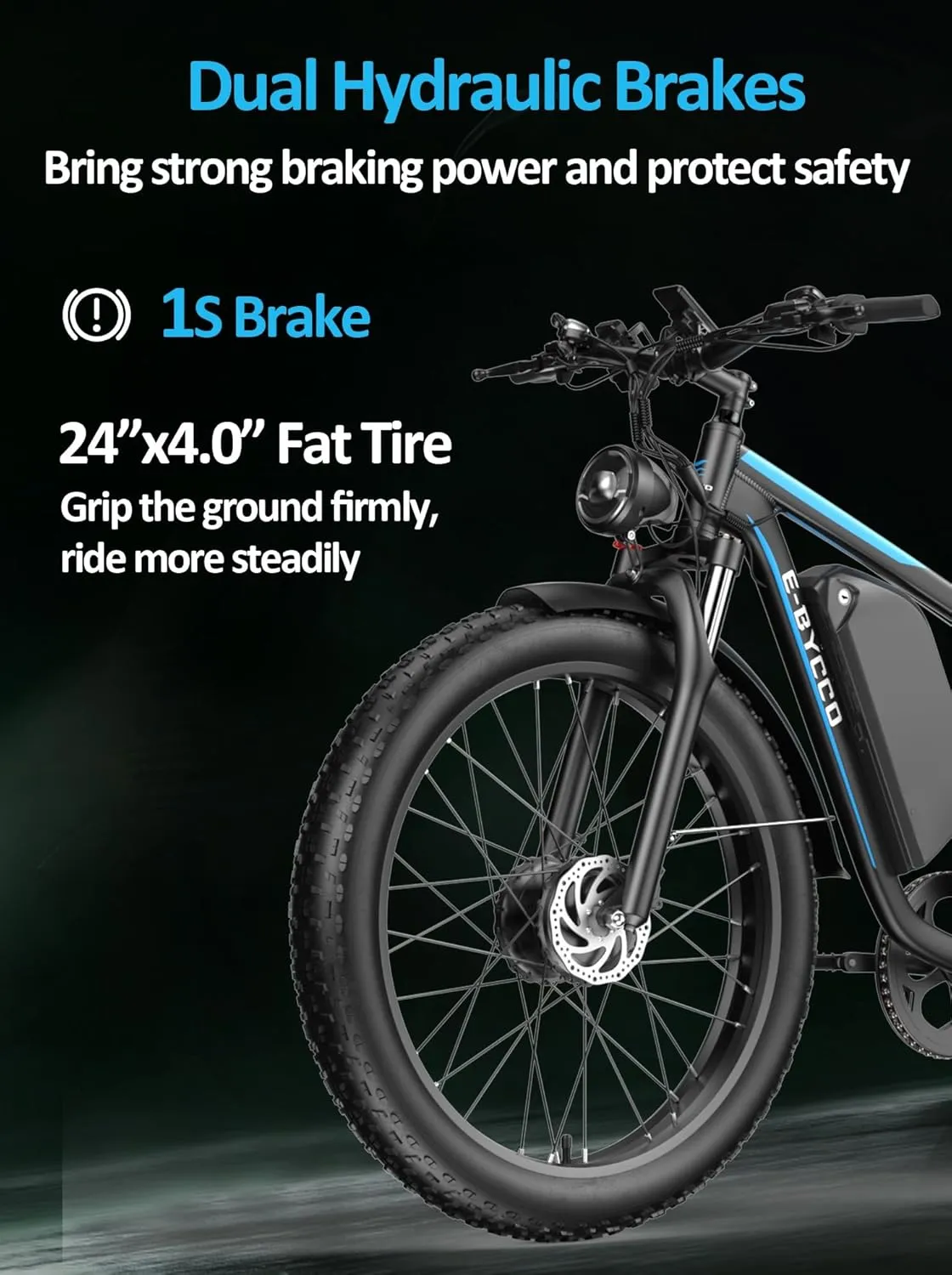 4000W Peak 5000W Dual Motor Electric Bike for Adults, 24/26 Inch, 52V 32AH, Up to 90Mile & 45MPH E-Bike Fat Tire Full Suspension Electric Bicycles, 7 Speed AWD Mountain Ebikes, Hydraulic Disc Brake