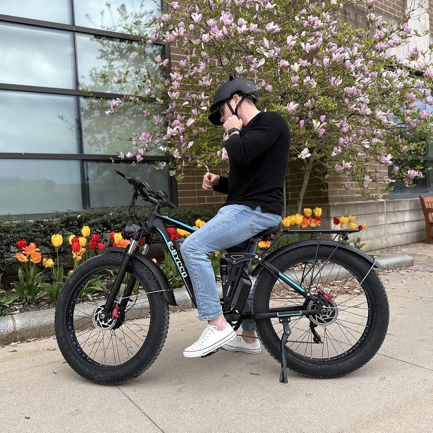 4000W Peak 5000W Dual Motor Electric Bike for Adults, 24/26 Inch, 52V 32AH, Up to 90Mile & 45MPH E-Bike Fat Tire Full Suspension Electric Bicycles, 7 Speed AWD Mountain Ebikes, Hydraulic Disc Brake