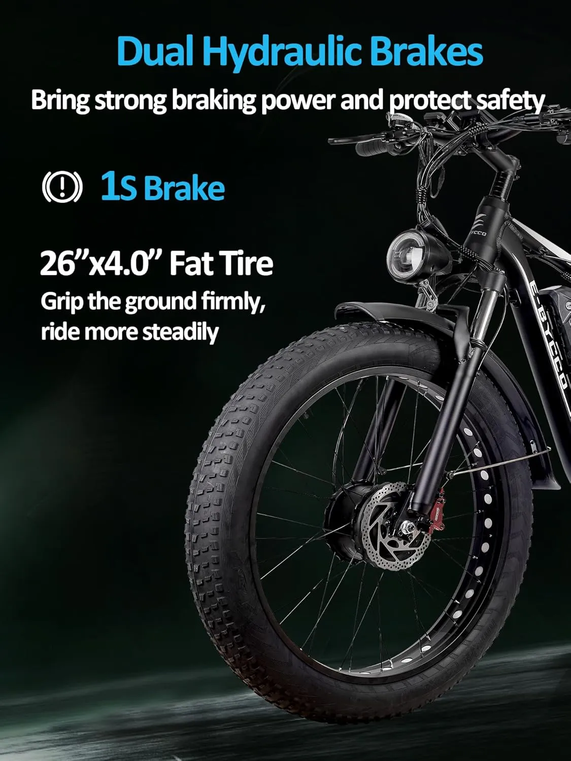 4000W Peak 5000W Dual Motor Electric Bike for Adults, 24/26 Inch, 52V 32AH, Up to 90Mile & 45MPH E-Bike Fat Tire Full Suspension Electric Bicycles, 7 Speed AWD Mountain Ebikes, Hydraulic Disc Brake
