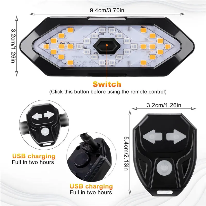 Bicycle Turn Signals Bike Tail Lights with Wireless Remote