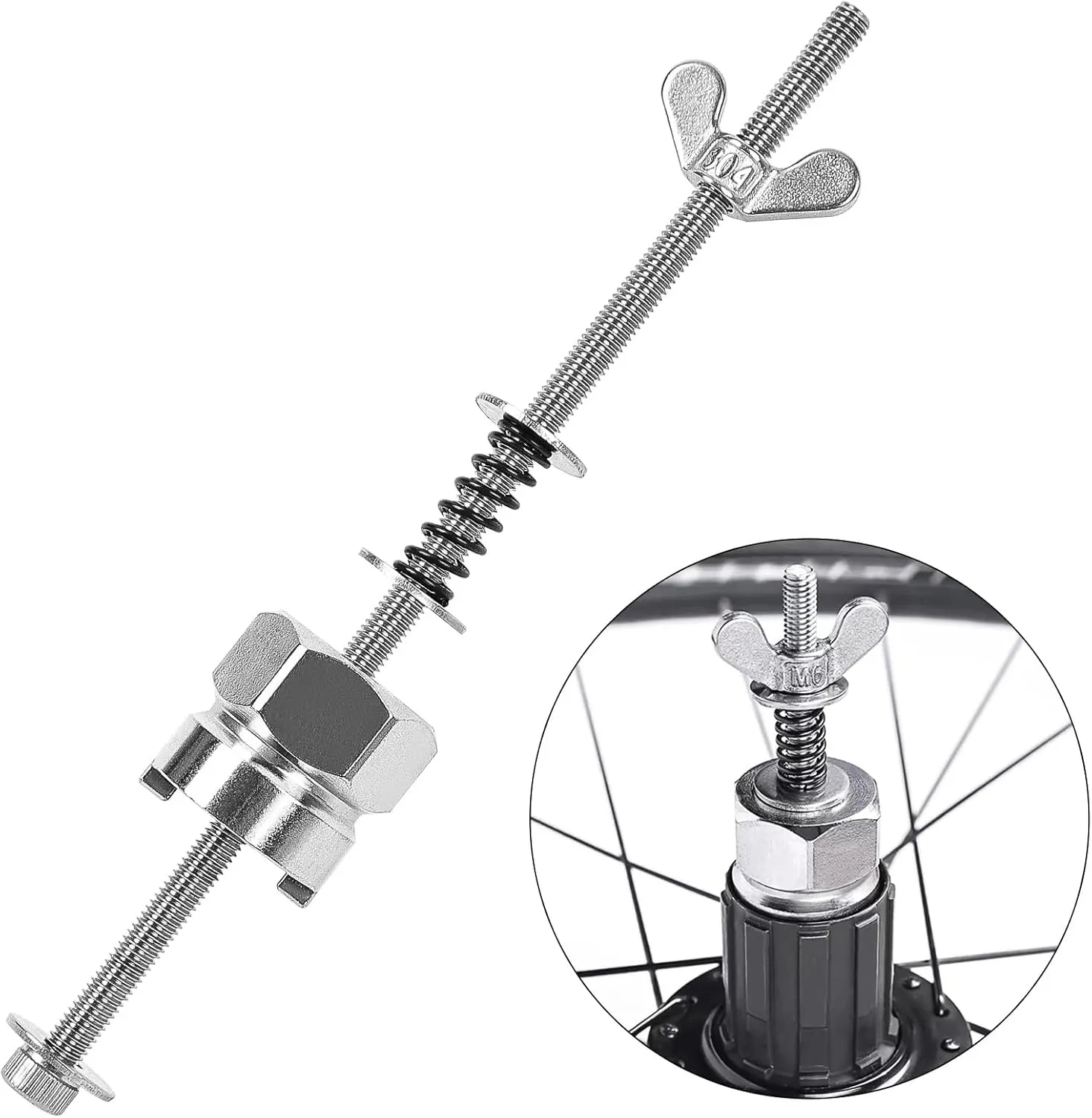Bike Freehub Remove Install Tool, Stainless Steel Bicycle Freehub Body Removal Tool, Bike Free Hub Quick Disassemble Tools for MTB Road Bikes Bike Repair Accessory