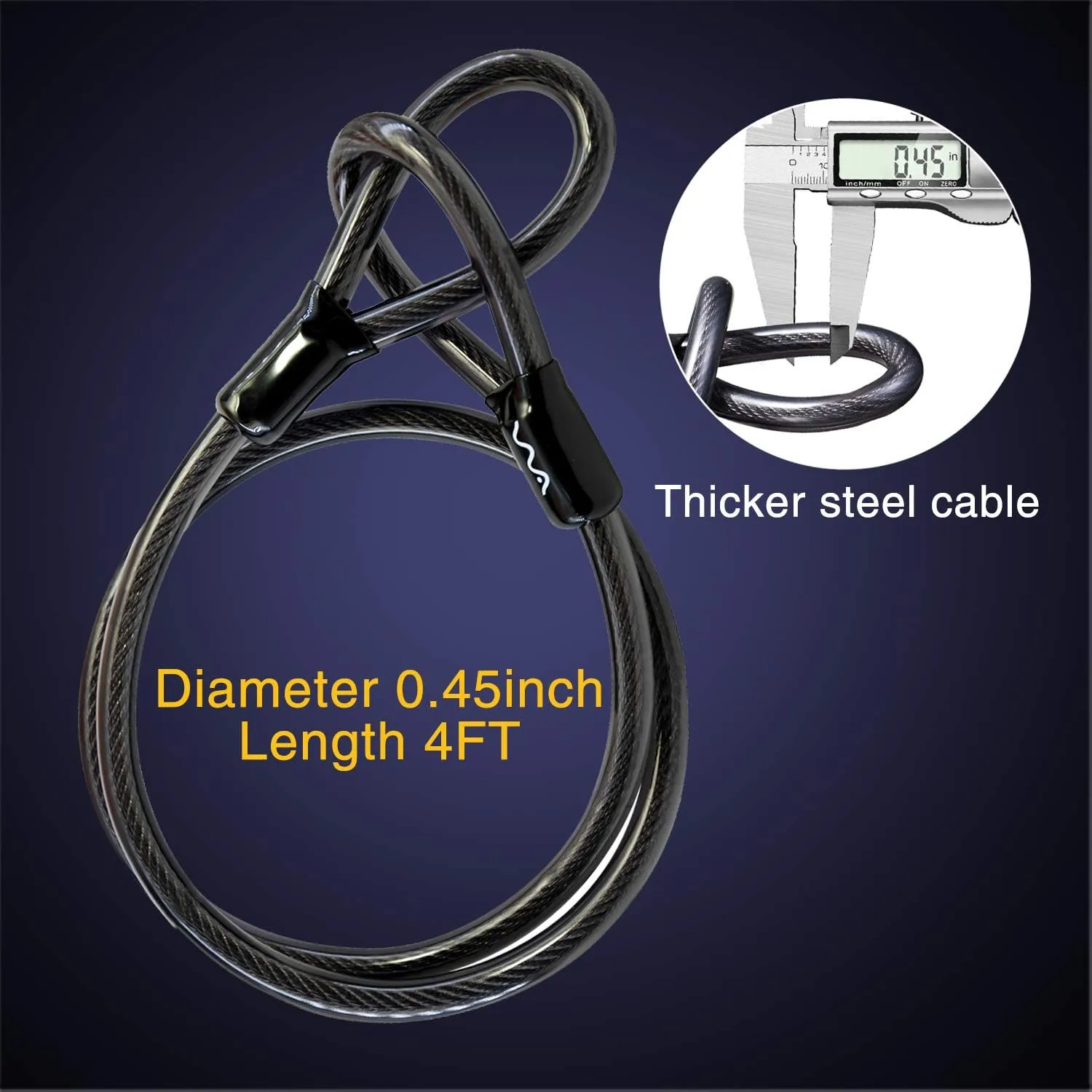 Bike U Lock,Heavy Duty Combination Bicycle u Lock Shackle 4ft Length Security Cable with Sturdy Mounting Bracket and Key Anti Theft Bicycle Secure Locks