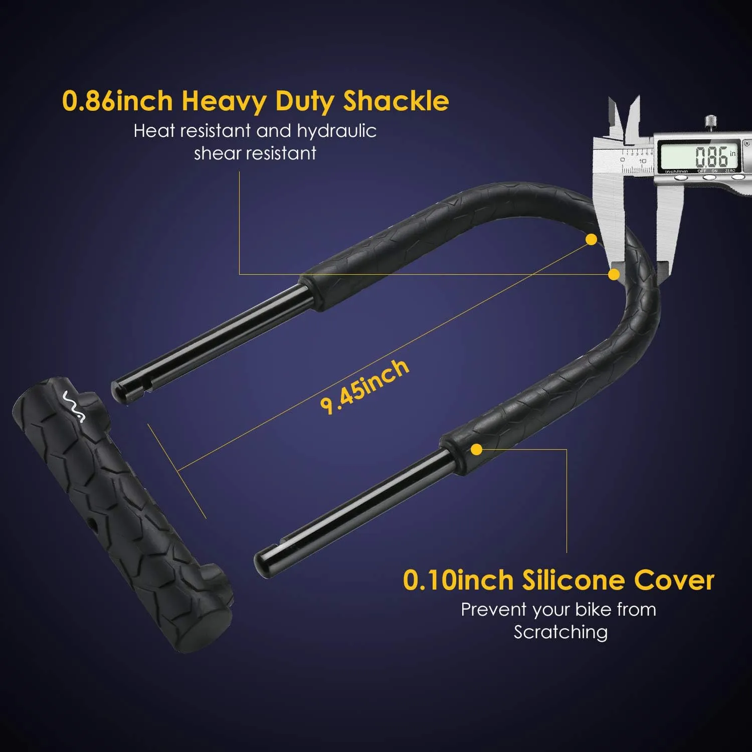 Bike U Lock,Heavy Duty Combination Bicycle u Lock Shackle 4ft Length Security Cable with Sturdy Mounting Bracket and Key Anti Theft Bicycle Secure Locks