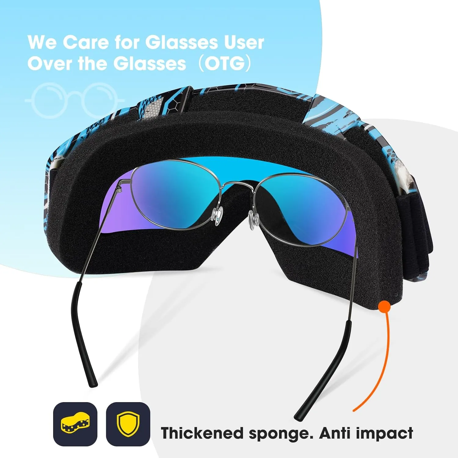 Braylin Adult Ski Goggles, 2-Pack Snowboard Goggles for Youth, Teens, Men & Women, Wide View Snowmobile Goggles
