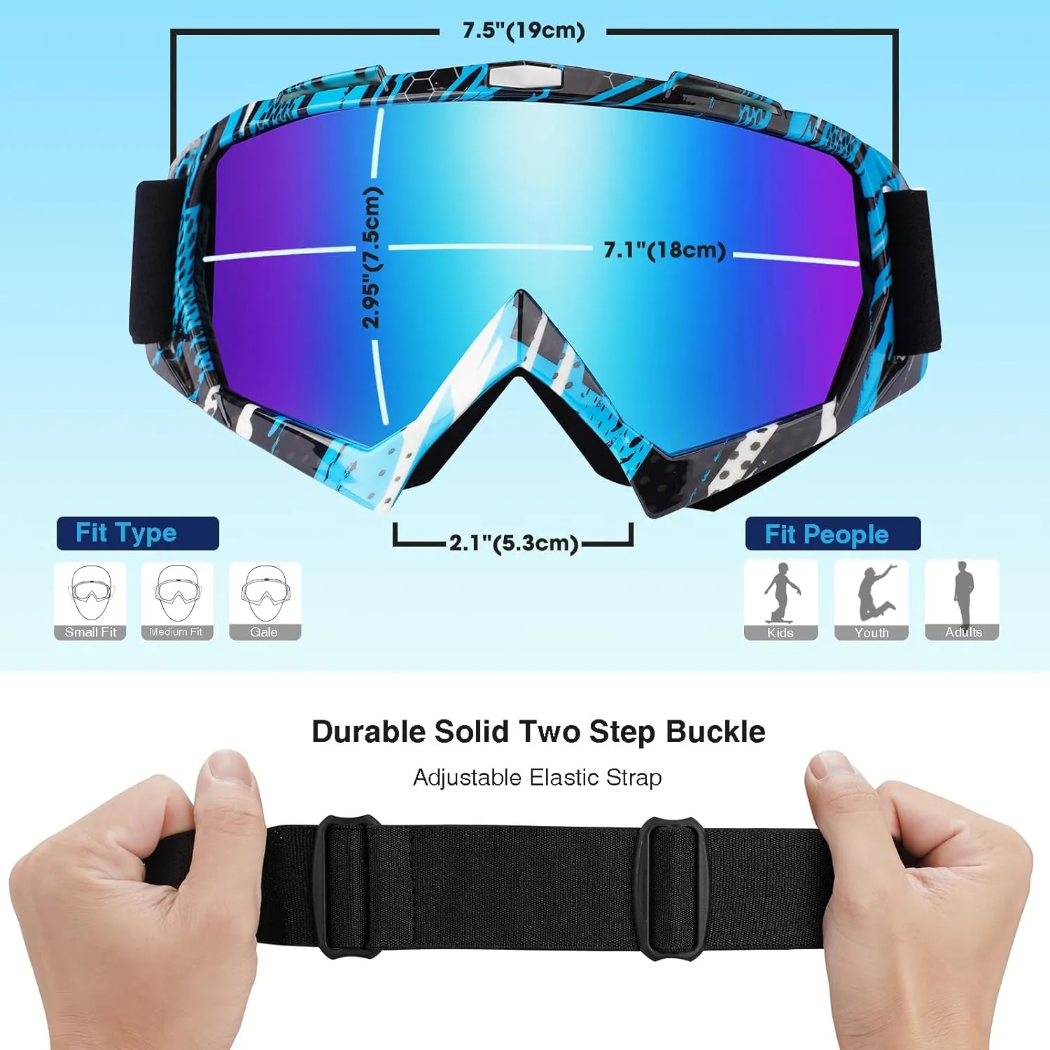 Braylin Adult Ski Goggles, 2-Pack Snowboard Goggles for Youth, Teens, Men & Women, Wide View Snowmobile Goggles