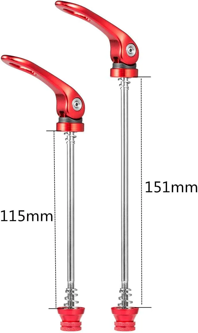 Chooee Quick Release Skewers Front & Rear Set for Mountain Bike or Road Bike (red/Black)
