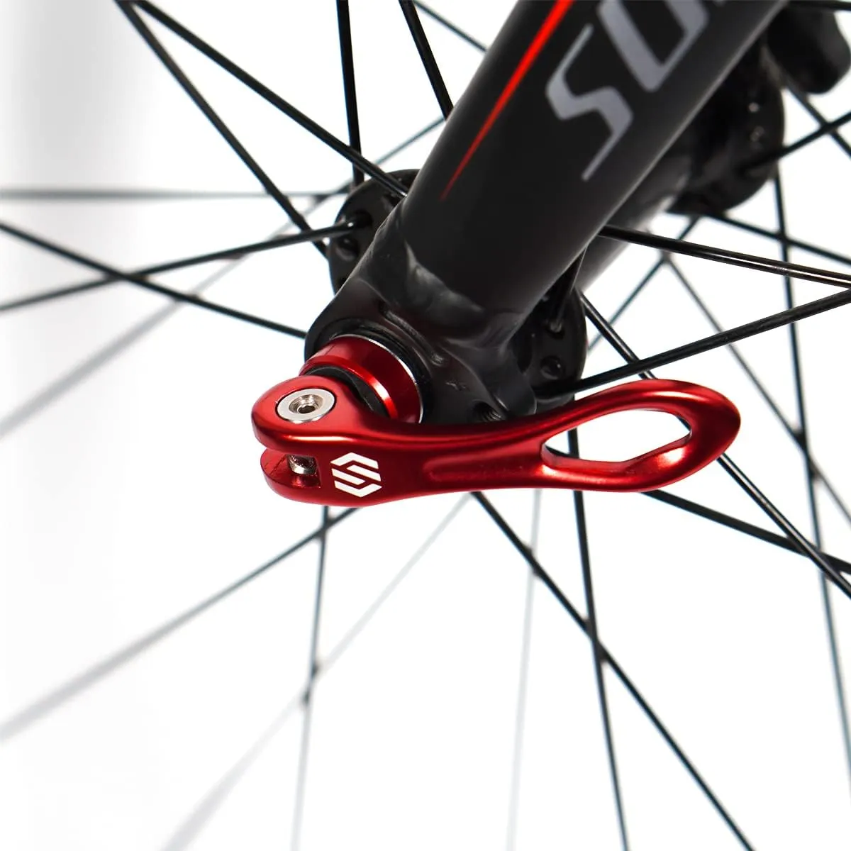 Chooee Quick Release Skewers Front & Rear Set for Mountain Bike or Road Bike (red/Black)