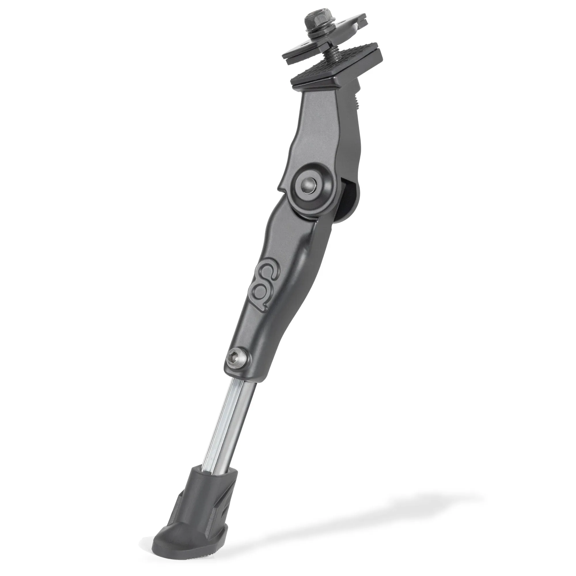 CyclingDeal Adjustable Bicycle Kickstand Centre Mount Type - for MTB Hybrid Kids Bikes - Premium Aluminium Alloy with Rubber Pads Non-Slip Non-Scratch Design