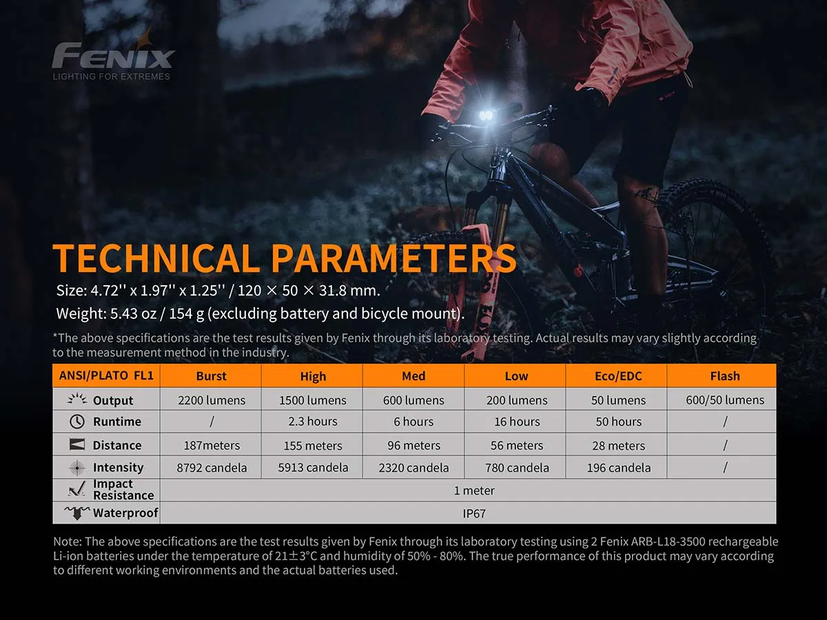 FENIX BC30 V2.0 2200 LUMEN BIKE LIGHT
