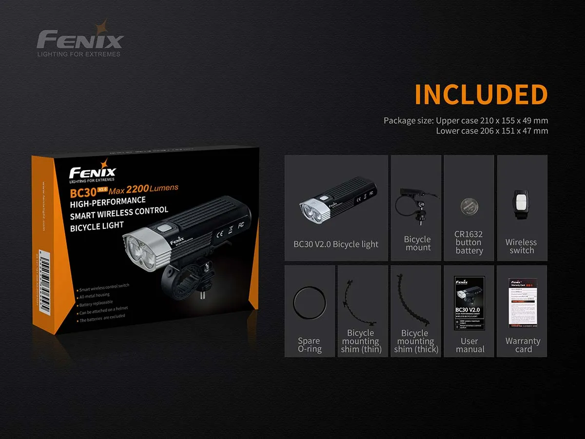 FENIX BC30 V2.0 2200 LUMEN BIKE LIGHT