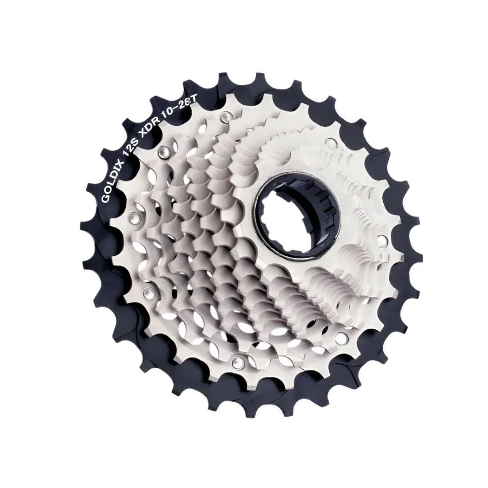 GOLDIX Ultralight XDR Bicycle Freewheel 10T-28T/10T-33T/10T-36T CNC Hollowout 12 Speed Bicycle Cassette for Road Bike and Gravel