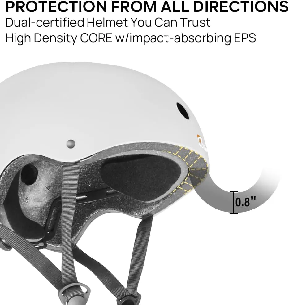 JBM Skateboard Helmet - Lightweight, Adjustable & Ventilated Helmet for Scooter, Roller Skate, Inline Skate