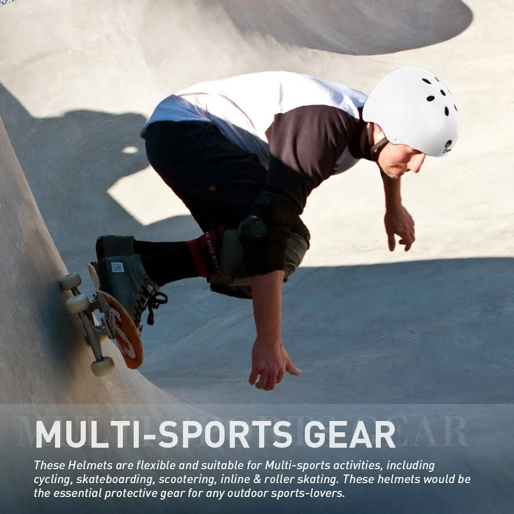 JBM Skateboard Helmet - Lightweight, Adjustable & Ventilated Helmet for Scooter, Roller Skate, Inline Skate