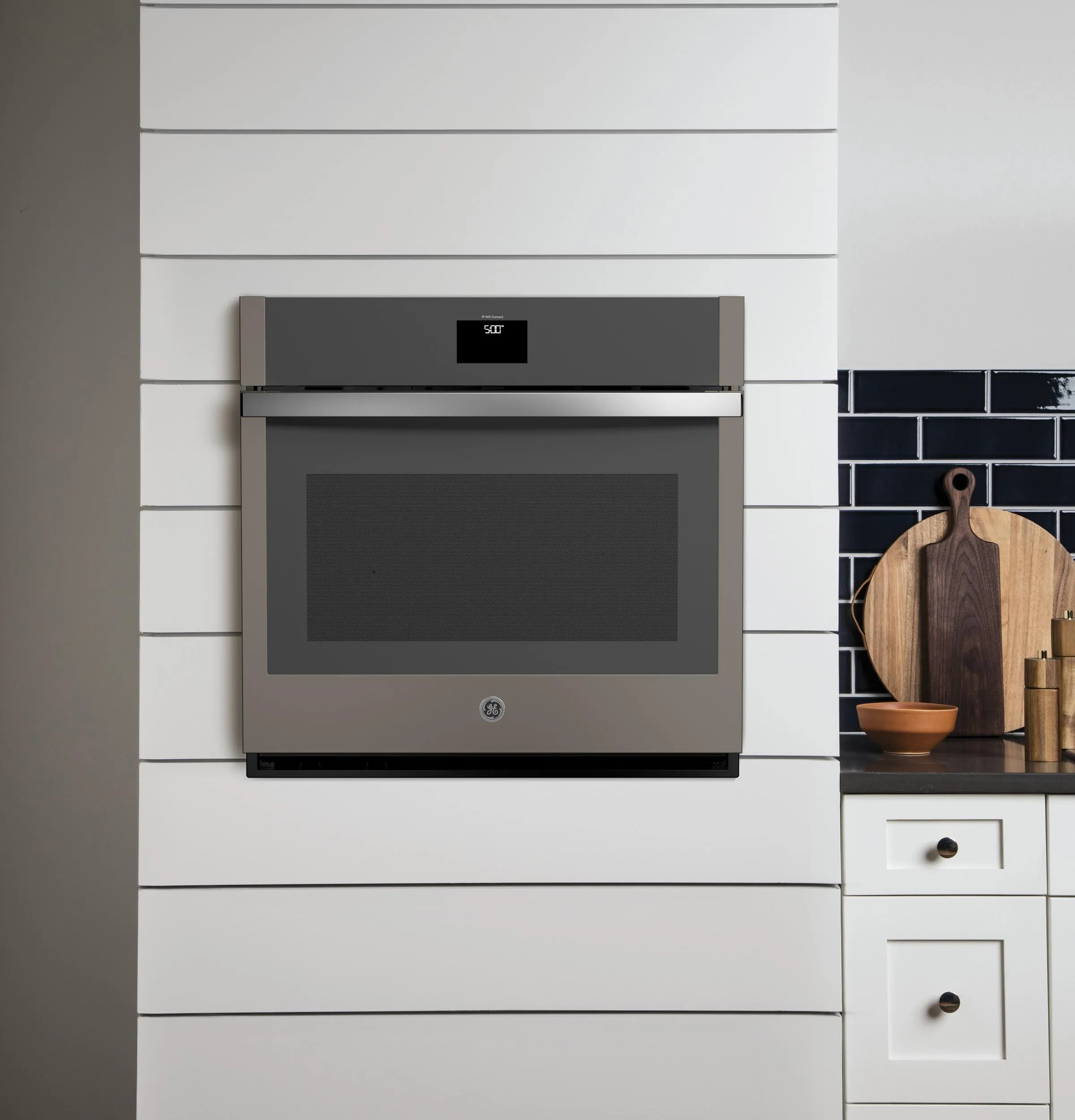 JTS5000ENES GE® 30" Smart Built-In Self-Clean Convection Single Wall Oven with Never Scrub Racks