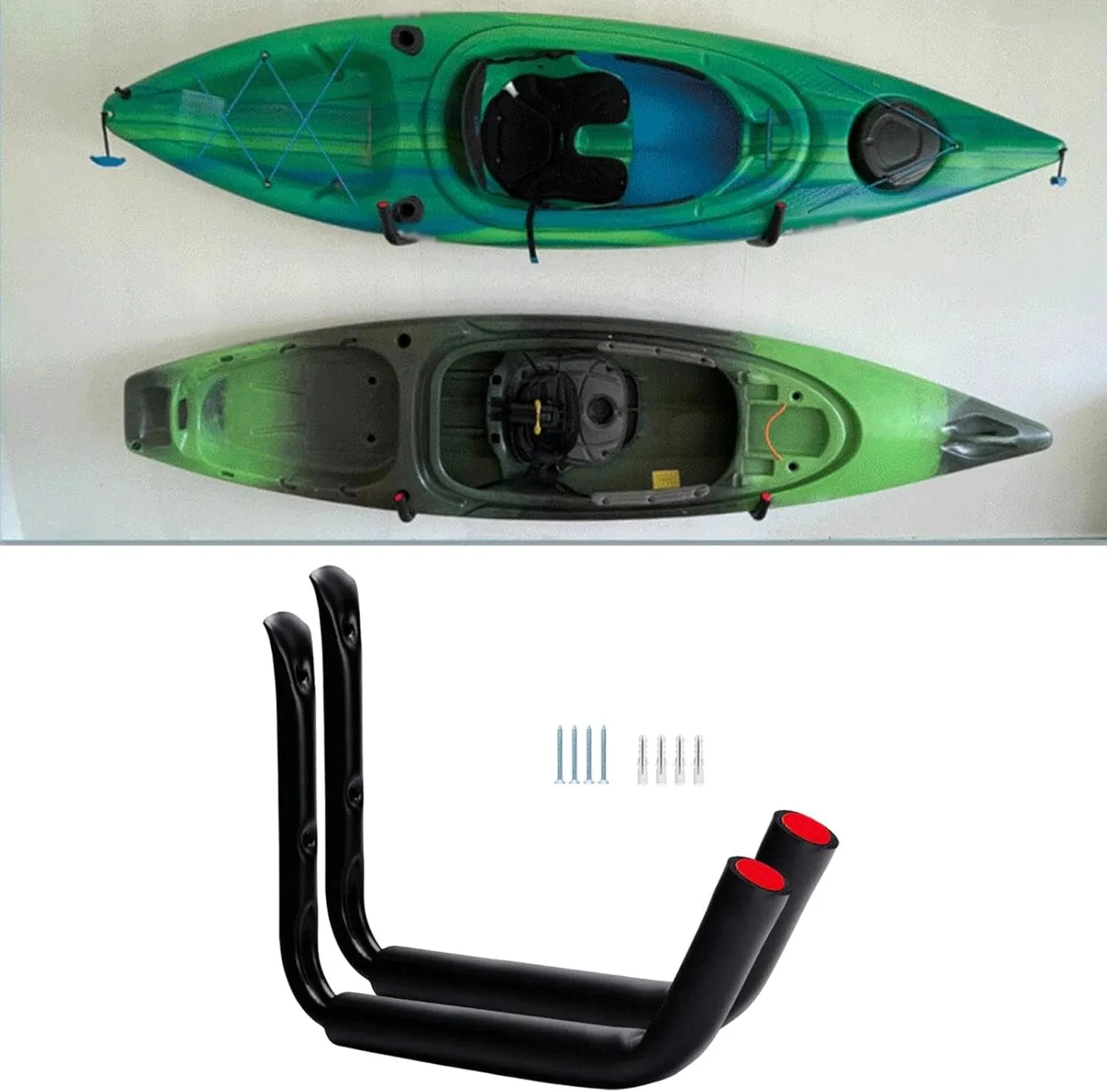 Kayak Storage Rack, Wall Mount Kayak Holder, Multipurpose Garage Kayak Storage Hook, Kayak Hanger for Surfboard Bike Indoor