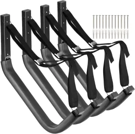 Kayak Storage Racks, 4 Pack Freestanding Canoes Garage Hooks, 19.5Inch Wall Mount Surfboard Hangers and Stand-Up Paddle Board Holder, 150lb Capacity