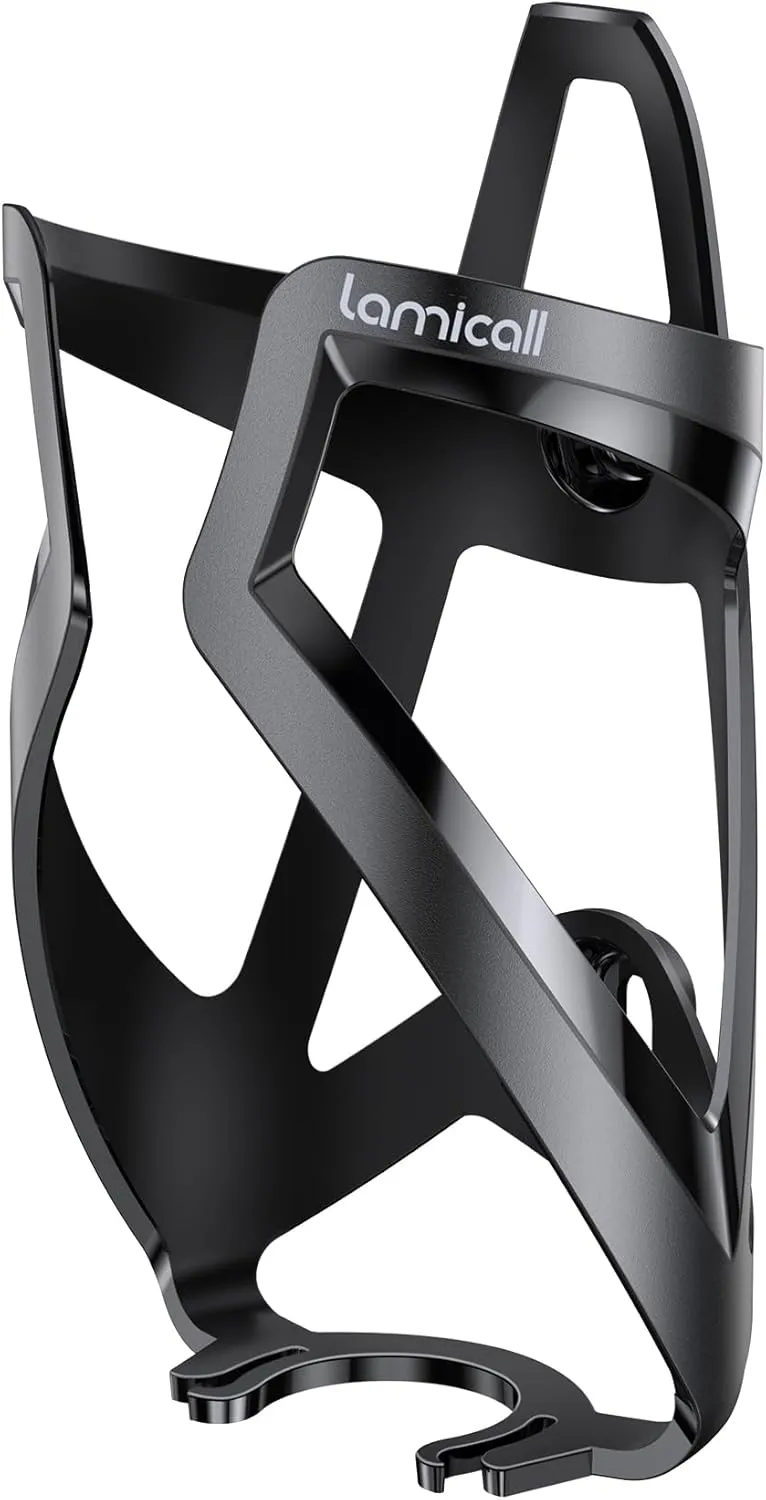 Lamicall Bike Water Bottle Holder - 1.2 Oz Ultralight & Sturdy Bike Cup Holder, Bicycle Drink Cage, Cycling Bike Water Bottle Cage with Screw Tool, for 2.75-3.94" Diameter Bottles
