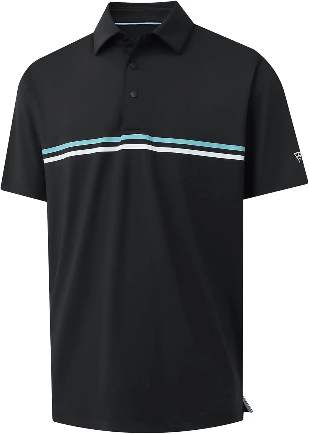 M MAELREG Mens Golf Shirts Short Sleeve Chest Print Stripe Moisture Wicking Dry Fit Casual Collared Mens Polo Shirts