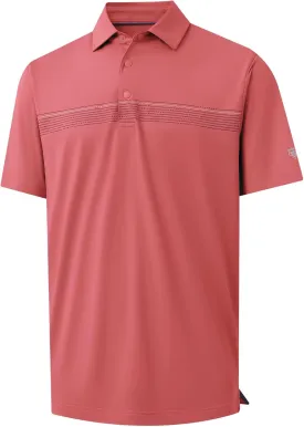 M MAELREG Mens Golf Shirts Short Sleeve Chest Print Stripe Moisture Wicking Dry Fit Casual Collared Mens Polo Shirts