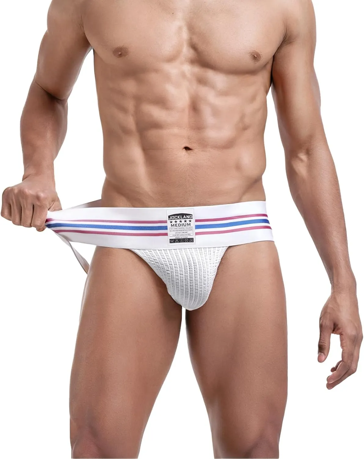 Men's Jock Strap, Wide Band Mesh Male Underwear Jockstrap Athletic Supporter for Gym Vasectomy