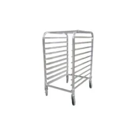 Nella 10 Tier Half Size Aluminum Round Top Pan Rack, 3" Spacing, 26” x 21” x 38”