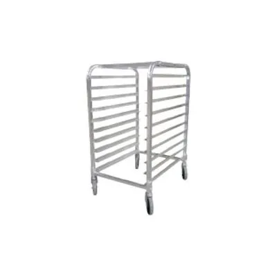 Nella 10 Tier Half Size Aluminum Round Top Pan Rack, 3" Spacing, 26” x 21” x 38”