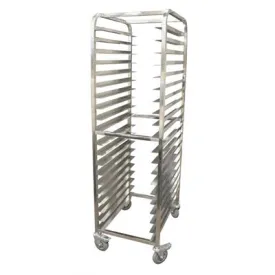 Nella 20 Tier Full Size Curved Top Pan Rack 3" Spacing, Stainless Steel, 26.8” x 21.3” x 71”