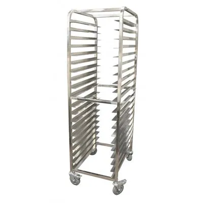 Nella 20 Tier Full Size Curved Top Pan Rack 3" Spacing, Stainless Steel, 26.8” x 21.3” x 71”