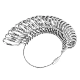 NuLink Ring Sizer Measuring Tool Stainless Steel Finger Rings Gauge 0-13 Sizing Measuring with Half Size 27 Pcs