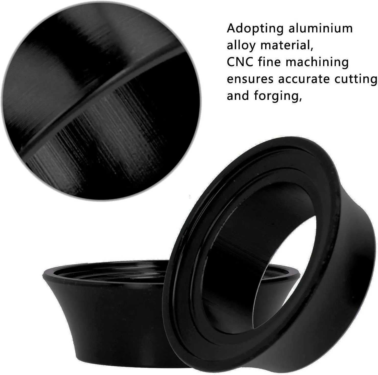 OUKENS Bicycle Taper Washer, 2Pcs CNC Aluminium Alloy 15mm Bike Front Fork Conical Stem Spacers