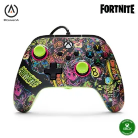 PowerA Advantage Wired Controller for Xbox Series X|S - Fortnite Glow, gamepad, wired video game controller, gaming controller, USB-C, Works with Xbox One, Officially Licensed