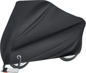 Puroma Bike Cover for 1 bike, 190T Outdoor Waterproof Bicycle Covers Rain Sun UV Dust Wind Proof with Lock Hole for Mountain Road Electric Bike (Basic Black)
