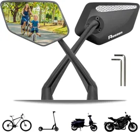 REEZER - Bicycle mirror - Electric bike mirror - Electric scooter mirror - Ideal gift - High-end for handlebars 0,86" to 1" - Reflective - Adjustable 360 PAIR