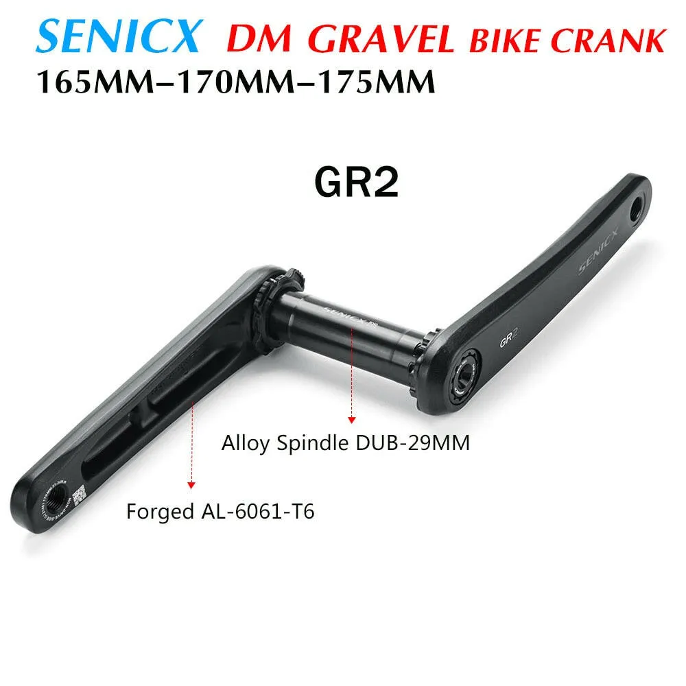 SENICX GR2/GR3 Road Cyclocros GXP Aluminum Crank  165/170/175mm  for Road Folding Bike