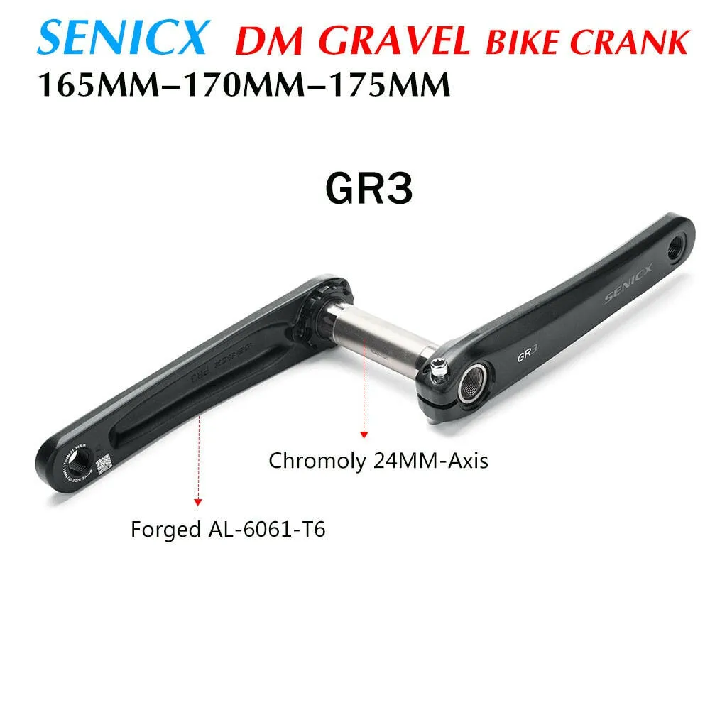 SENICX GR2/GR3 Road Cyclocros GXP Aluminum Crank  165/170/175mm  for Road Folding Bike