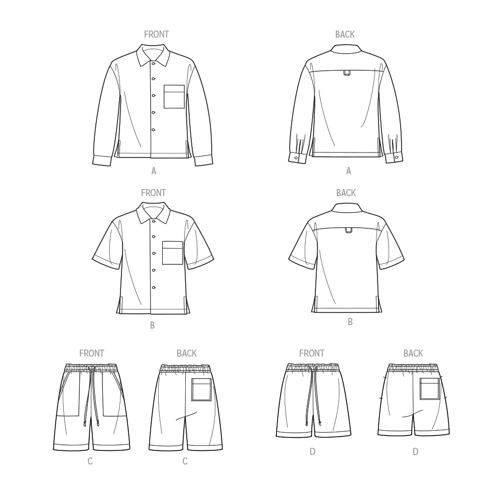 Simplicity 9758 sewing pattern Men's Shirts and Shorts by Norris Danta Ford