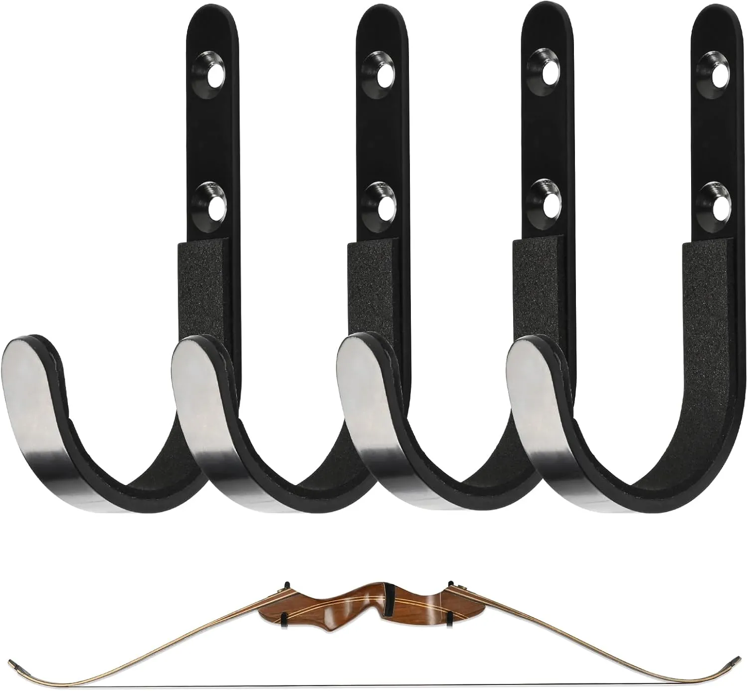 SOPOGER Bow Wall Mount Hanger - Universal Archery Compound Bow Holder Hooks Crossbow Rack Bow Stand to Storage and Display Recurve Compound Bow Longbow