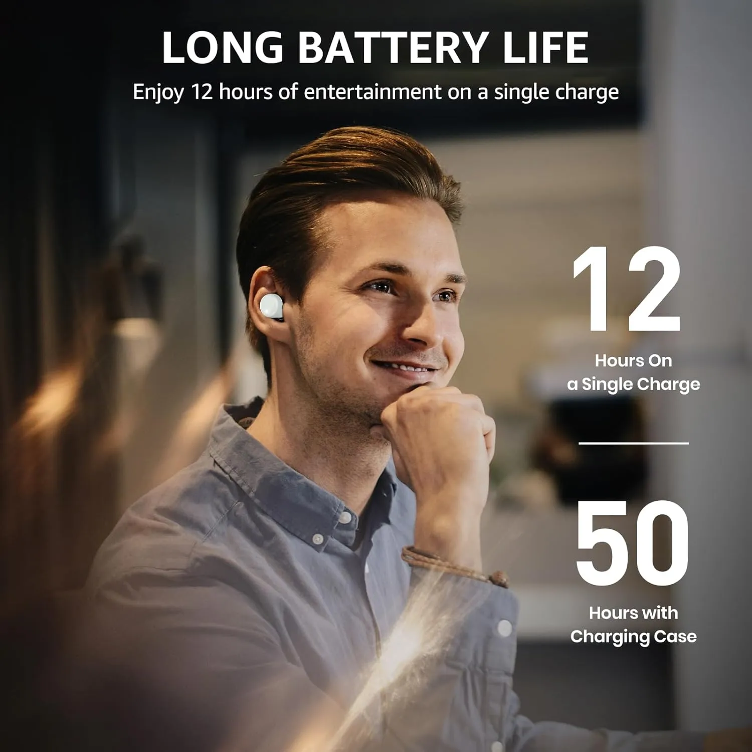 TOZO T6 True Wireless Earbuds Bluetooth 5.3 Headphones 50H Long Playtime, Wireless Charging Case, IPX8 Waterproof Stereo Earphones, Built-in Mic Calls, Headset Premium Deep Bass 32 Preset EQs via APP