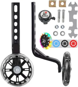 Training Wheels for Bike,Compatible for Bikes of 12/14/16/18/20 Inch,Flash Mute Wheel,1 Pair