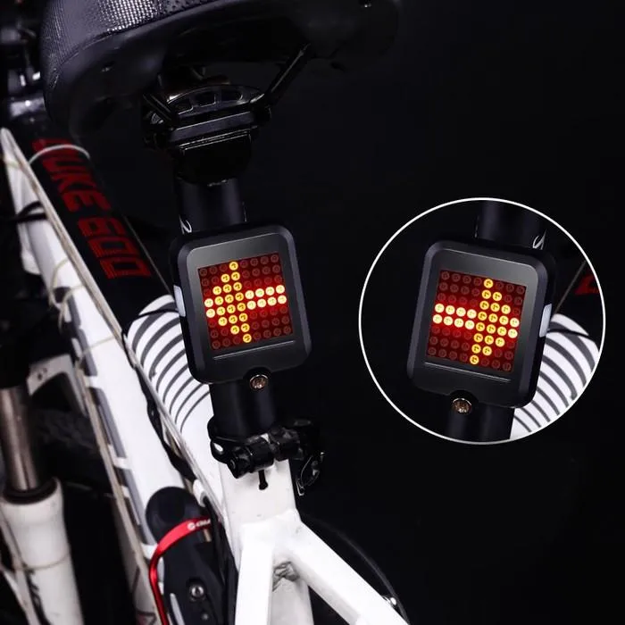 USB Rechargeable Bike Tail Light Smart Bicycle Turn Signal Lights