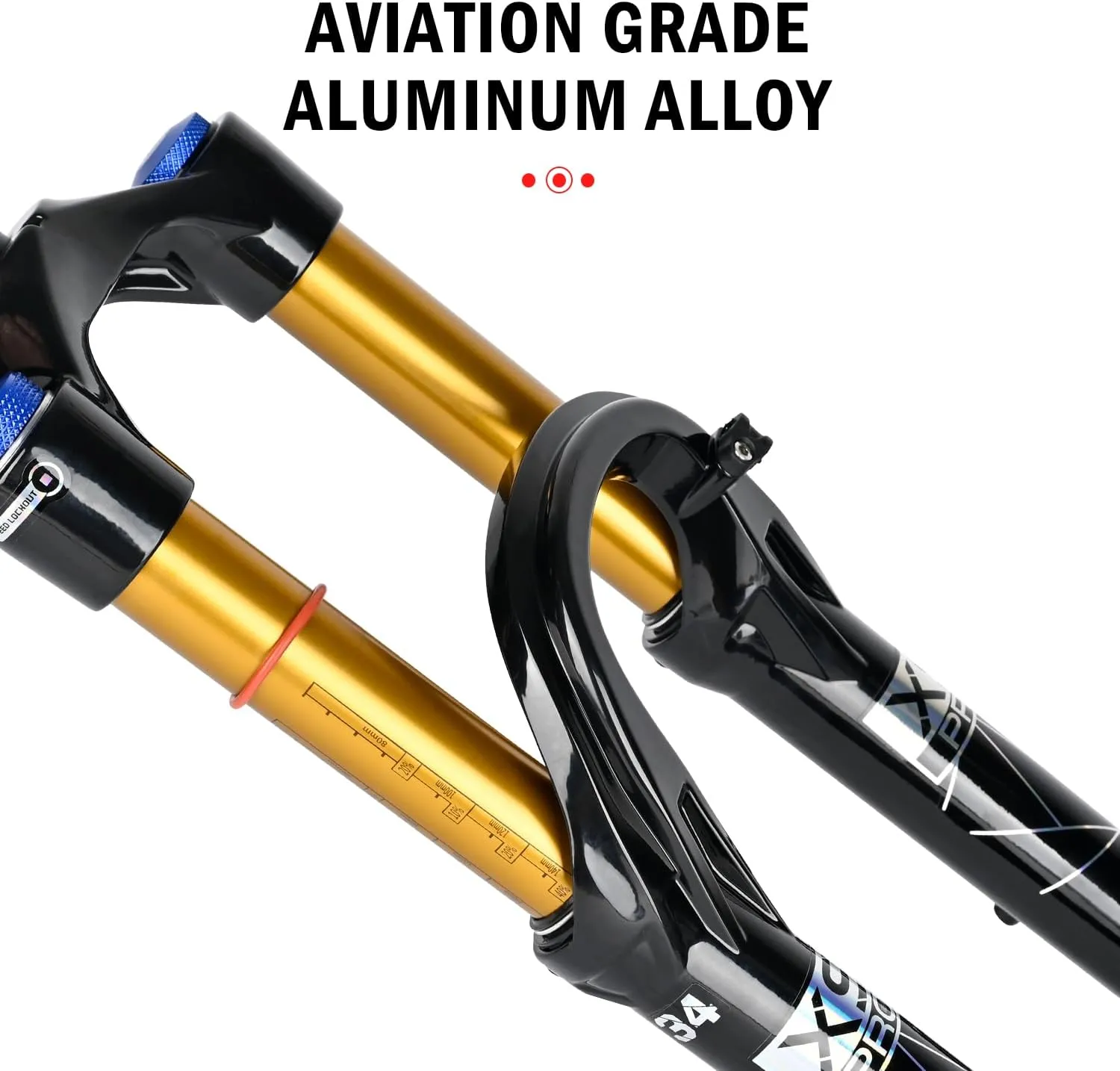 X9 Pro Mountain Bike Suspension Bicycle Front Fork - Adjustable Damping Rebound, 140/160MM Travel, Fits 26/27.5/29 Inches