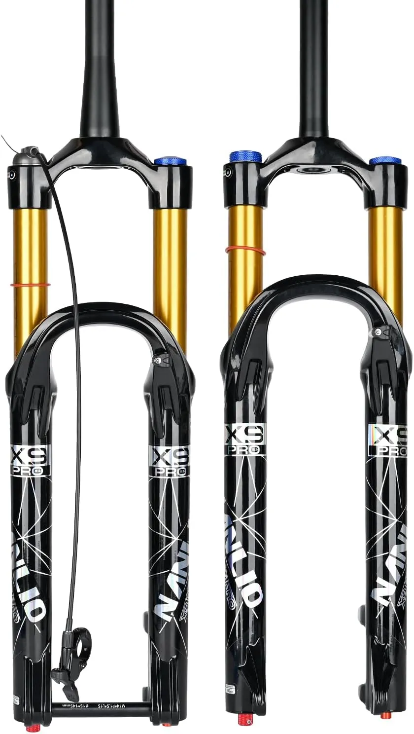 X9 Pro Mountain Bike Suspension Bicycle Front Fork - Adjustable Damping Rebound, 140/160MM Travel, Fits 26/27.5/29 Inches