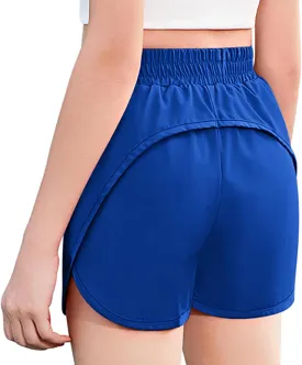 Zaclotre Girls Athletic Shorts with Zipper Pockets 2 in 1 Kid Workout Running Volleyball Soccer Shorts with Liner