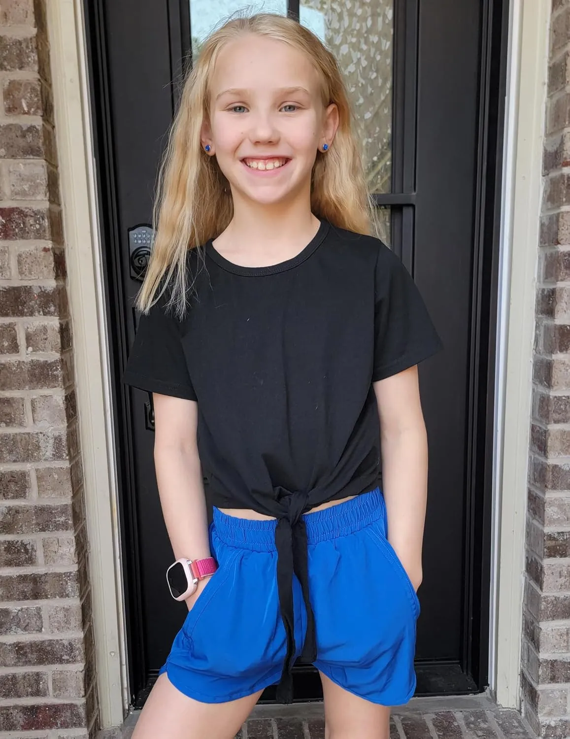 Zaclotre Girls Athletic Shorts with Zipper Pockets 2 in 1 Kid Workout Running Volleyball Soccer Shorts with Liner